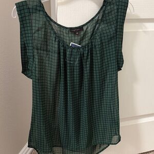 Edge Dark Green Checkered Women's Blouse